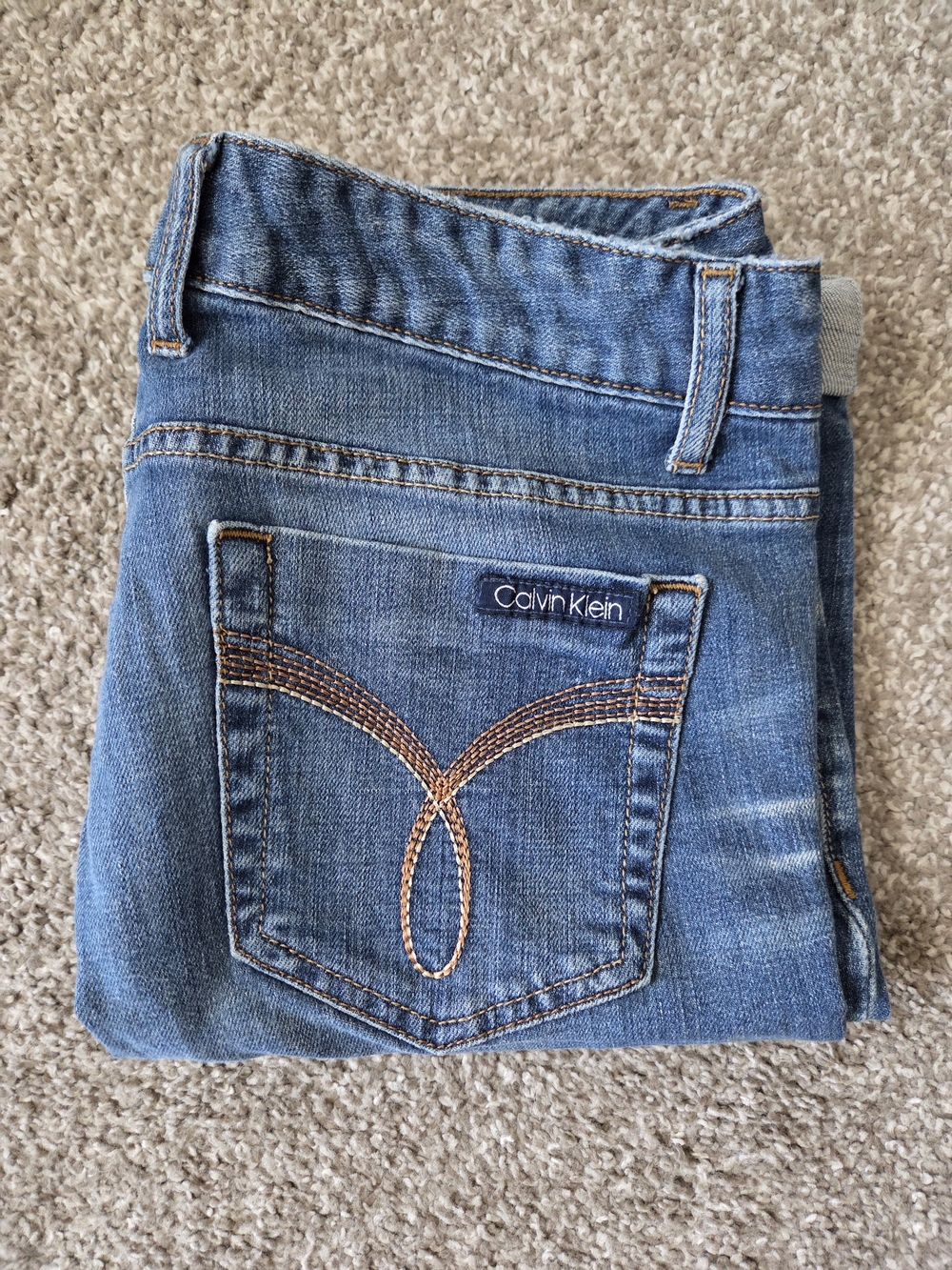 Calvin Klein Midrise Bermuda Jeans Shorts 28/6 98% Cotton Faded Wash Cuffed - Picture 10 of 10